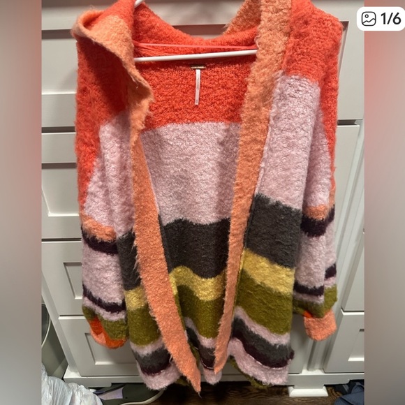 LIKE NEW FREE PEOPLE dream team striped oversized cardigan size XS - Picture 9 of 9